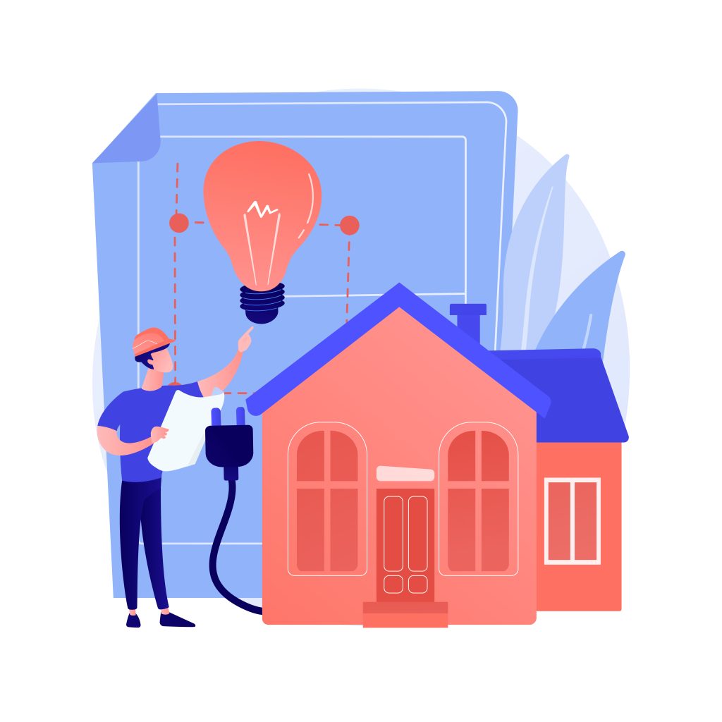 Electricien planifiant au préalable à la construction électrique résidentielle.